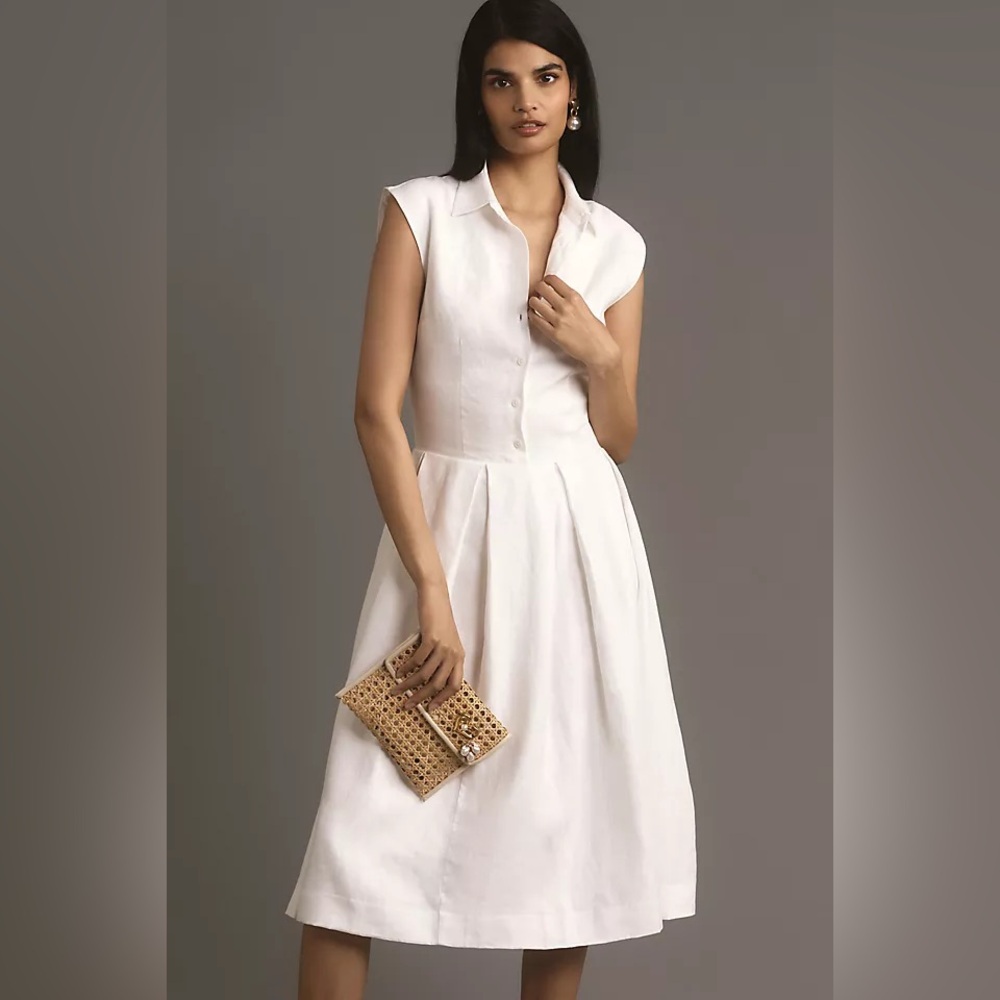 Reformation Prim linen dress in white